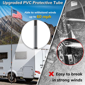 Zelvoro tire bracket tailgate flagpole assembly for stable outdoor setups.