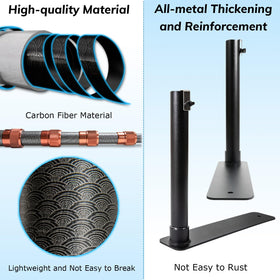 Zelvoro 3/8-inch threaded top attachment ready for lights or weather vanes.