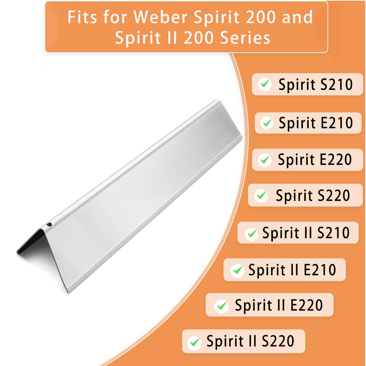 Zemibi Flavorizer Bar replacement for Weber Spirit E220/S220 fit ensures proper alignment.