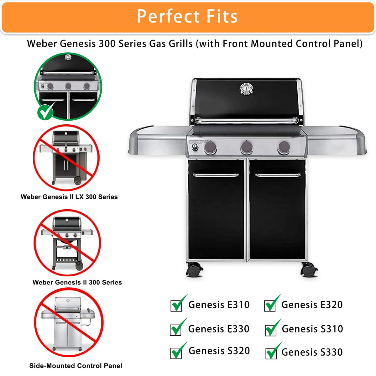 Zemibi Weber Genesis 300-series fit ensures a precise replacement.