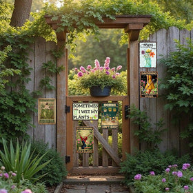 Zemioy outdoor garden decor sign for walls and fences.