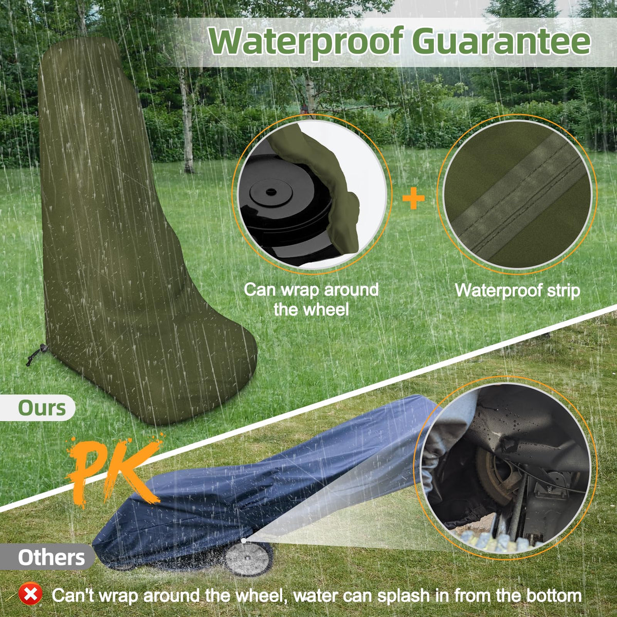 Zenicham Push Mower Cover rear vent aids airflow and reduces moisture