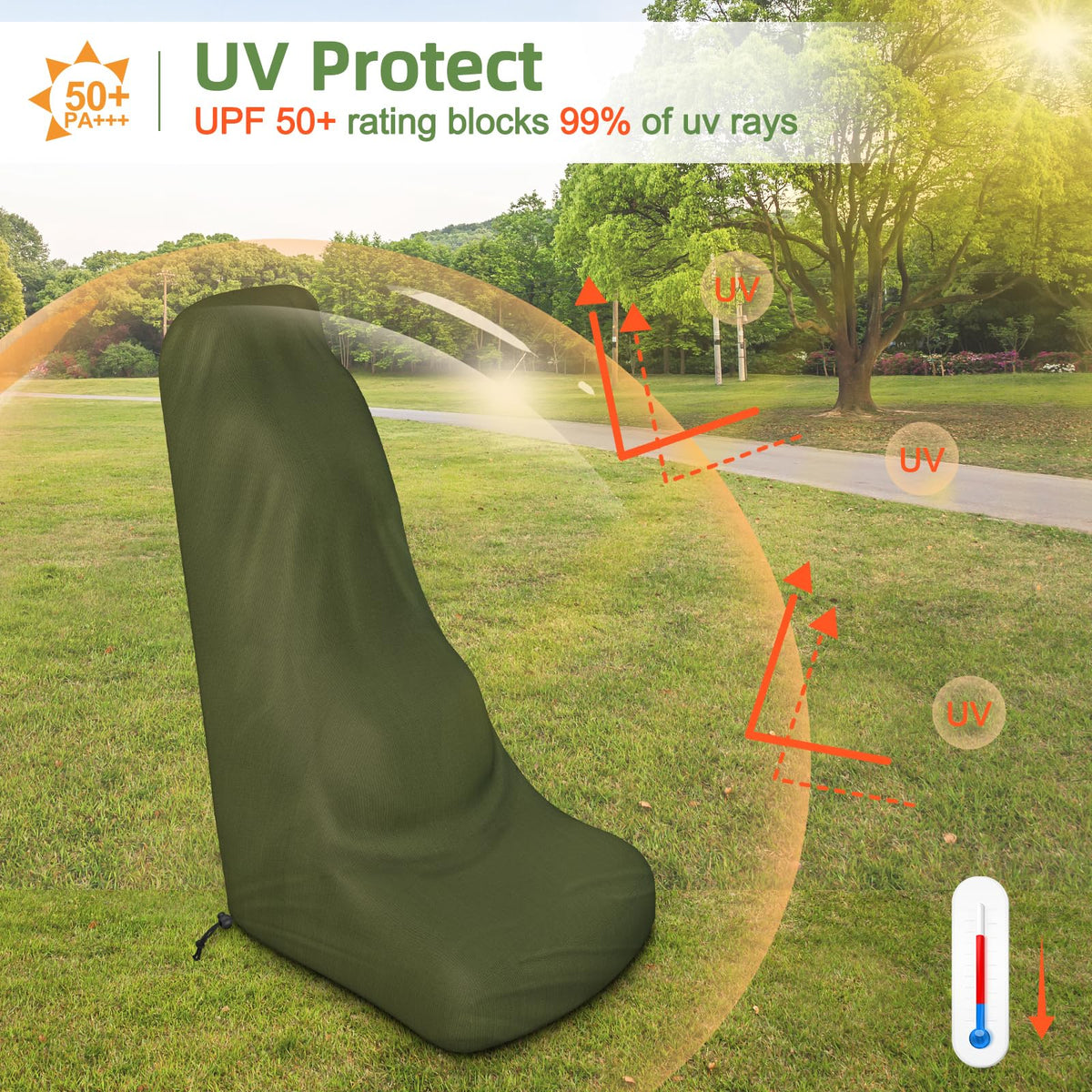 Zenicham Push Mower Cover reflective strips improve safety in low light
