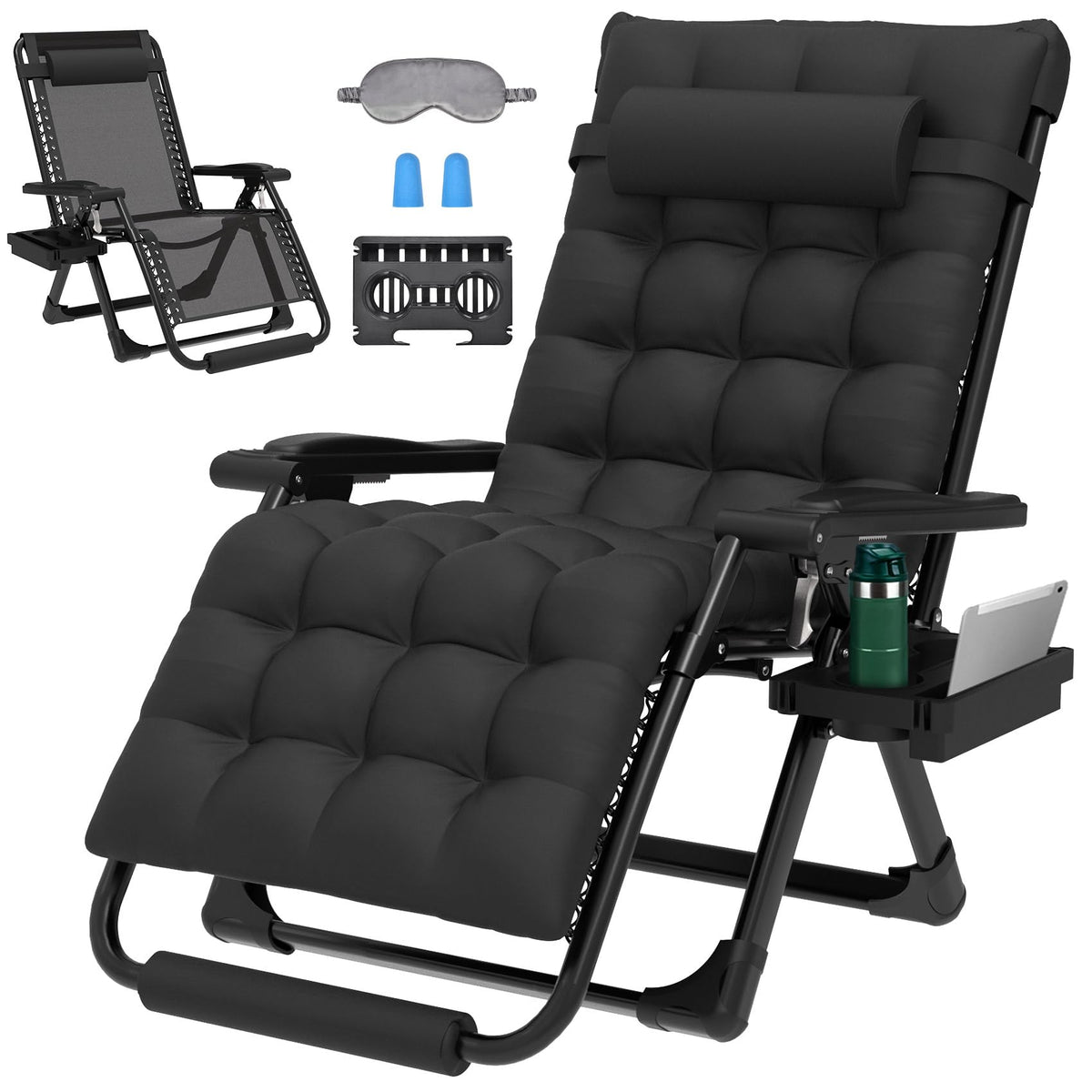 ZENPETIO 29In XL Zero Gravity Chair cushion focus delivers plush outdoor comfort.