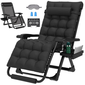 ZENPETIO 29In XL Zero Gravity Chair cushion focus delivers plush outdoor comfort.