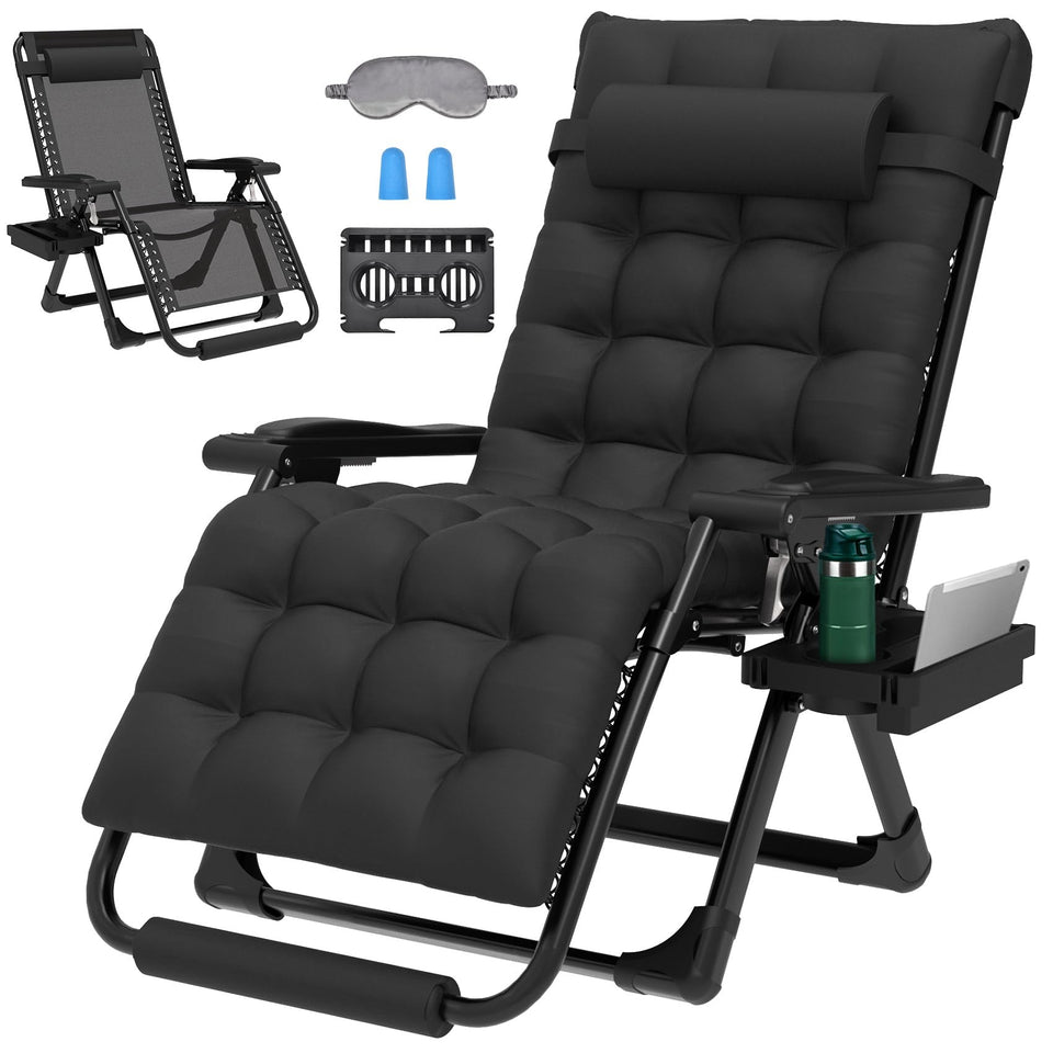 ZENPETIO 29In XL Zero Gravity Chair cushion focus delivers plush outdoor comfort.