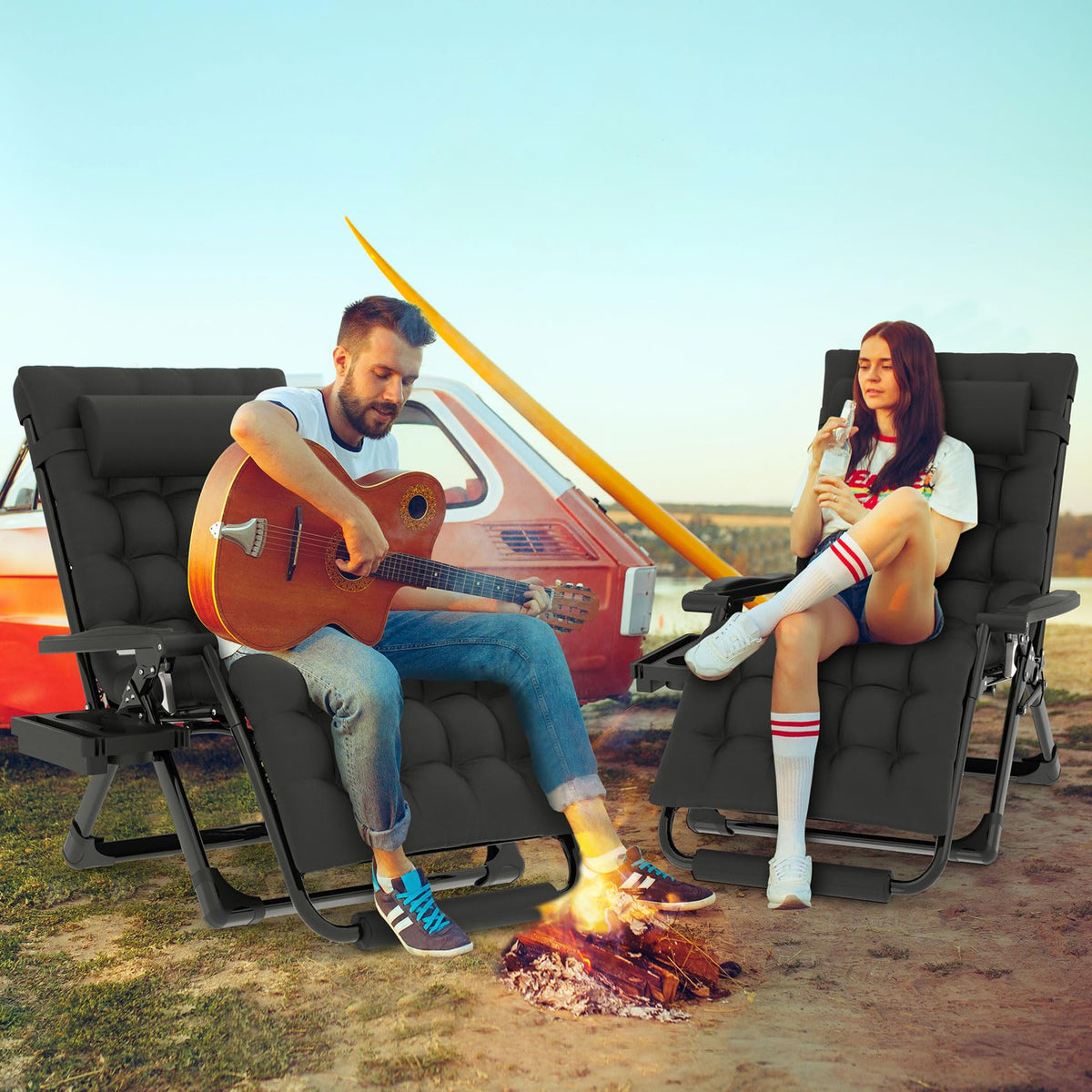 ZENPETIO Zero Gravity Chair footrest extended for fatigue relief during lounging