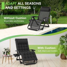 ZENPETIO Zero Gravity Chair quick setup for portability and easy use