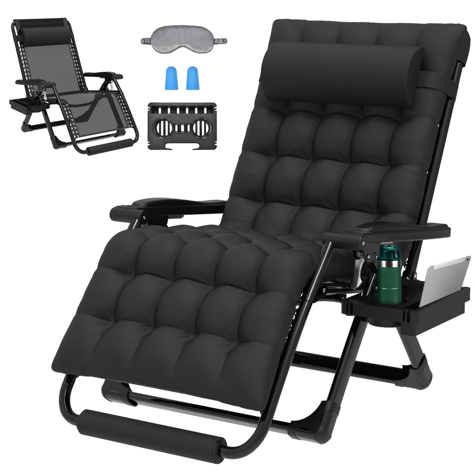 ZENPETIO Oversized Zero Gravity Chair side view for outdoor comfort and relaxation