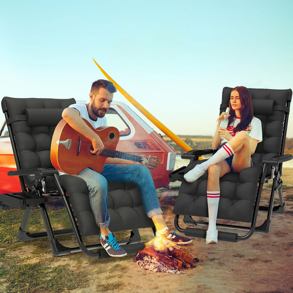 ZENPETIO Zero Gravity Chair headrest and footrest offer enhanced support.