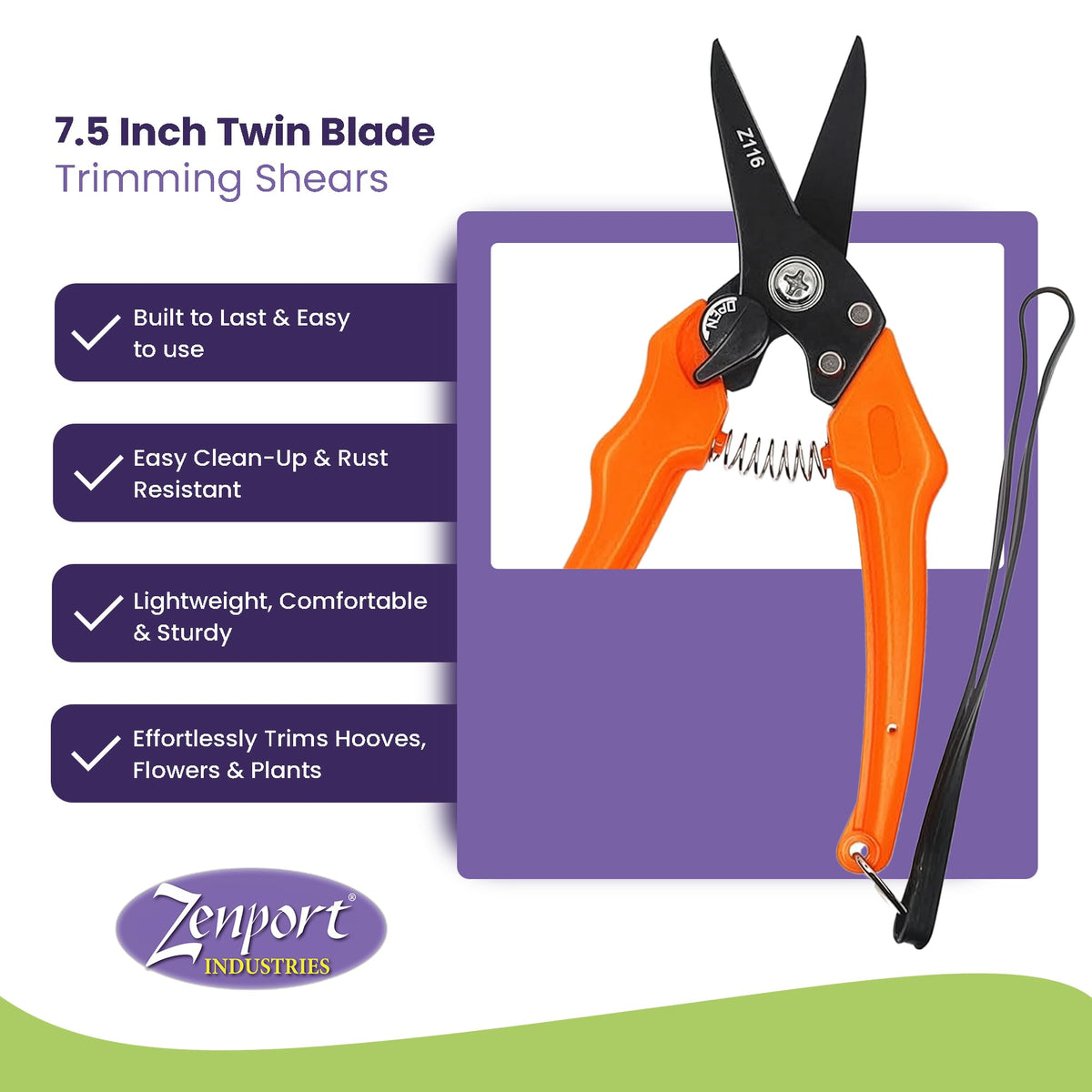 Zenport Z116 7.5-inch compact garden clipper offers precise, controlled trimming.