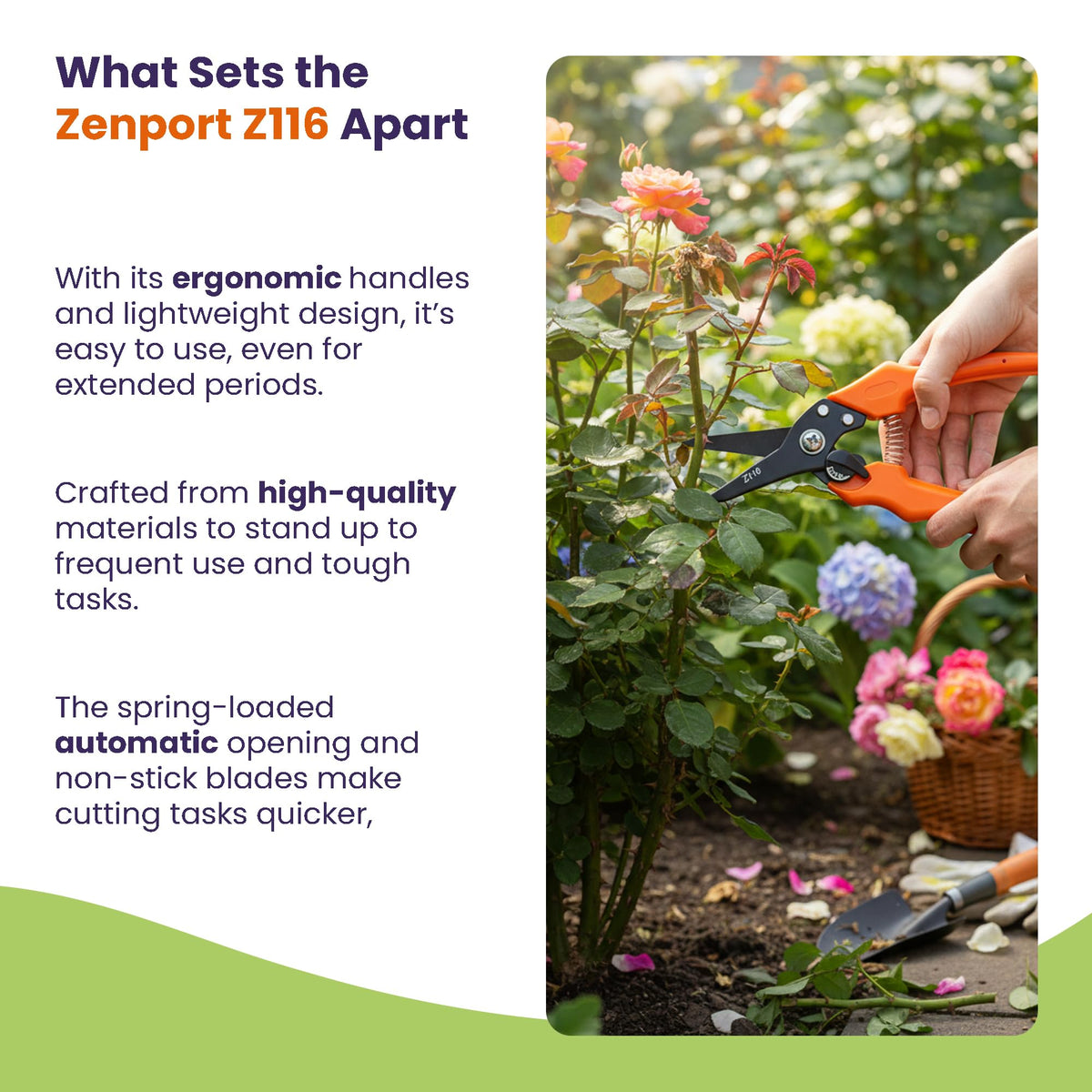 Zenport Z116 versatile tool for farm, nursery, and floral maintenance.