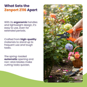 Zenport Z116 versatile tool for farm, nursery, and floral maintenance.