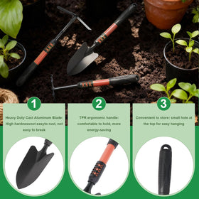 Zenrok Garden Tool Set tools show durable construction for longevity.