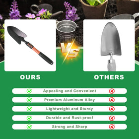Zenrok Garden Tool Set dual-purpose hoe for weeding and bed prep.