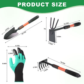 Zenrok Garden Tool Set hand trowel for precise planting.