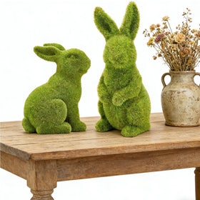 Zensounding living room rabbit decor complements mantelpieces and coffee tables.