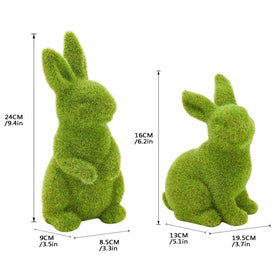 Zensounding moss rabbit meditation green decor creates a calming focal point.
