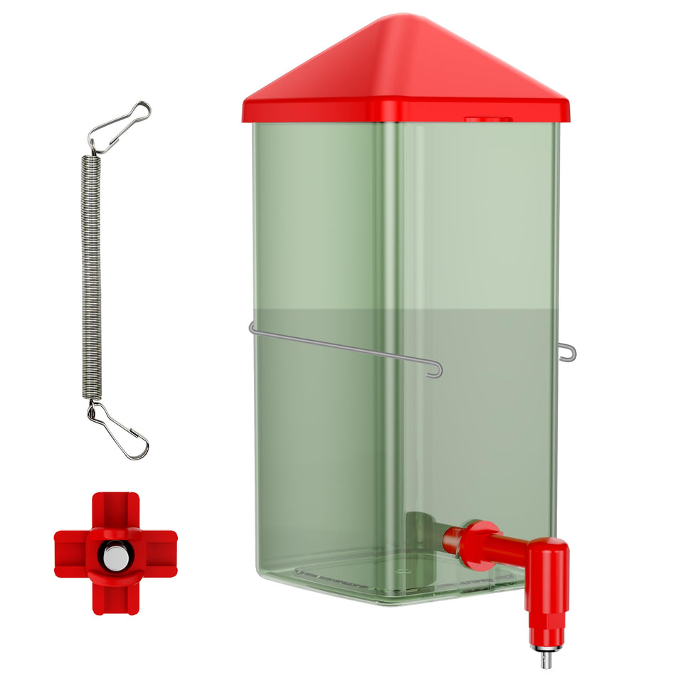 ZenxyHoC baby chick waterer with flip-top lid for easy refilling and quick water checks.