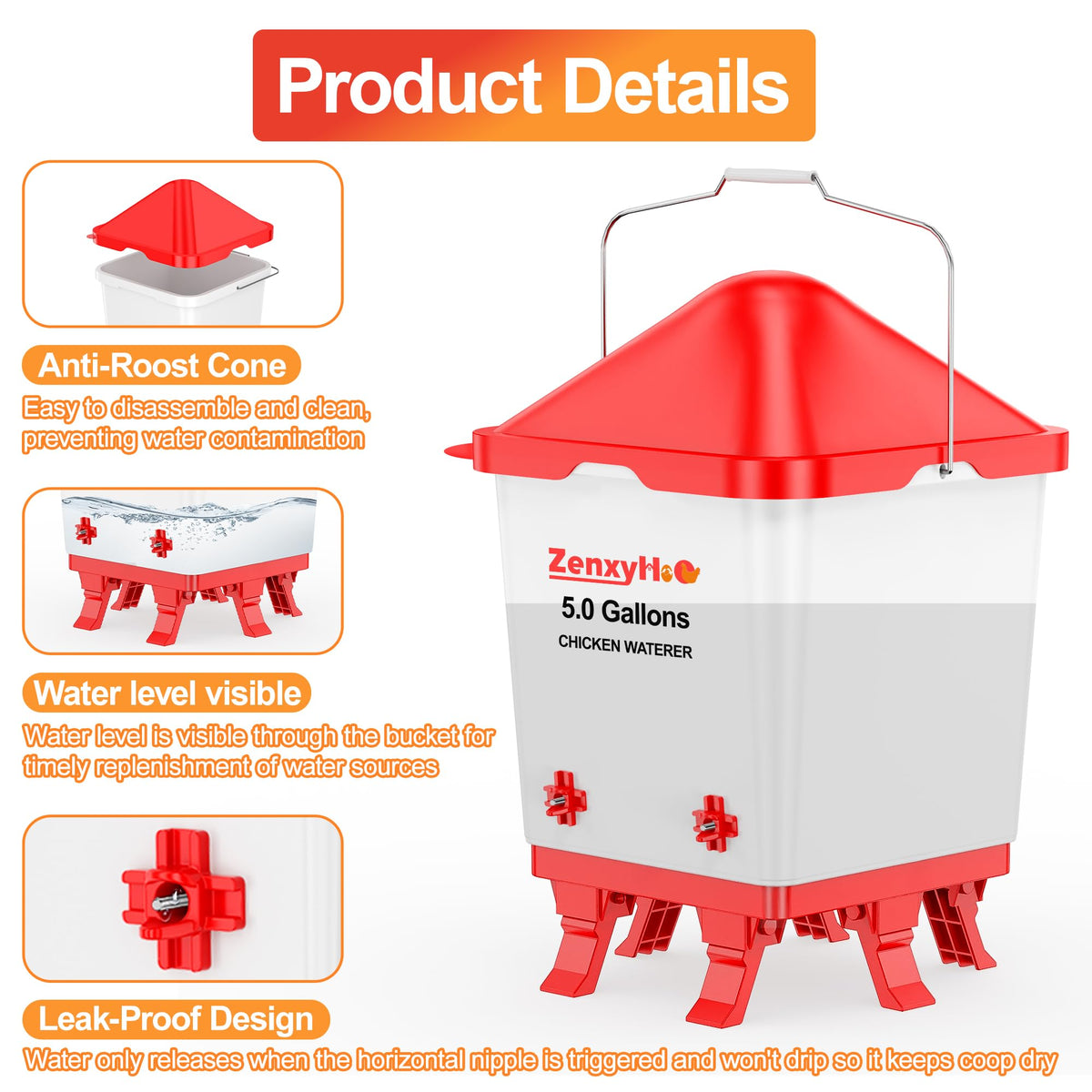 ZenxyHoC removable lid for easy top filling and quick refills.