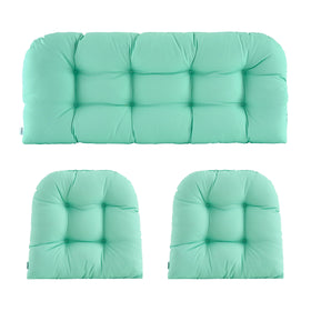 ZEOLABS loveseat cushion provides durable, water-resistant comfort for outdoor wicker seating.