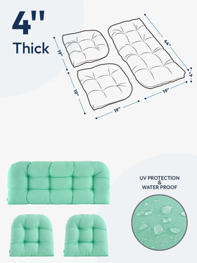 ZEOLABS U-shape cushion 19x19x4 offers versatile back support for patio furniture.