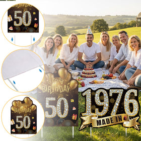Zeptrix Black Gold 50th Birthday Decor adds elegant outdoor flair