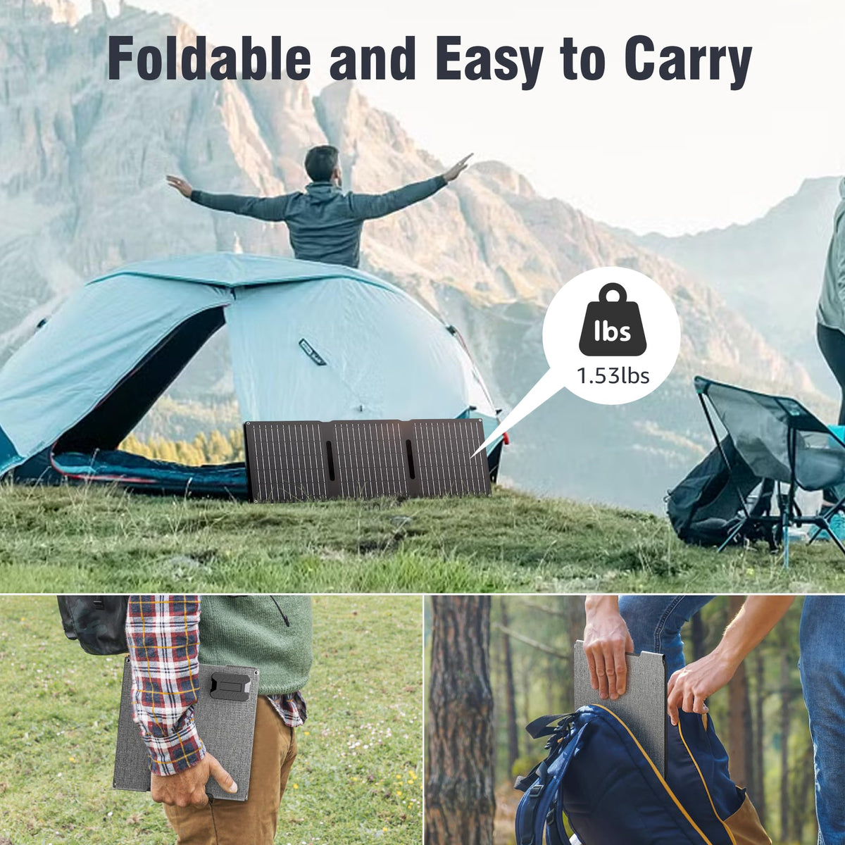 ZeroKor 30W foldable solar panel compact fold ready for packing