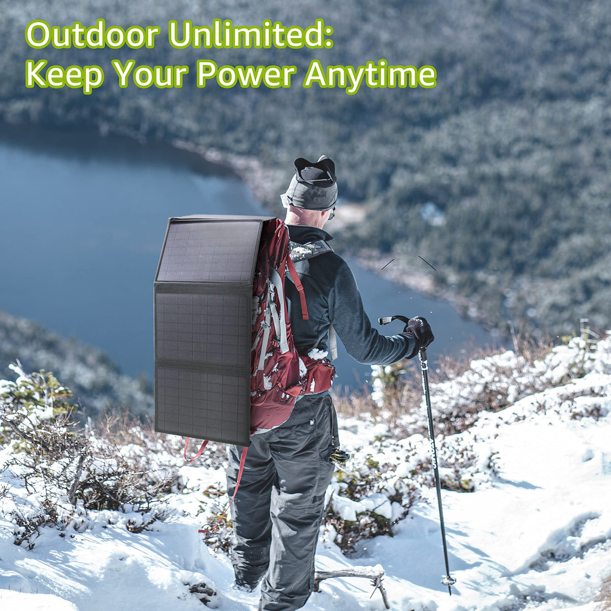 ZeroKor 40W compatible with portable power stations outdoors