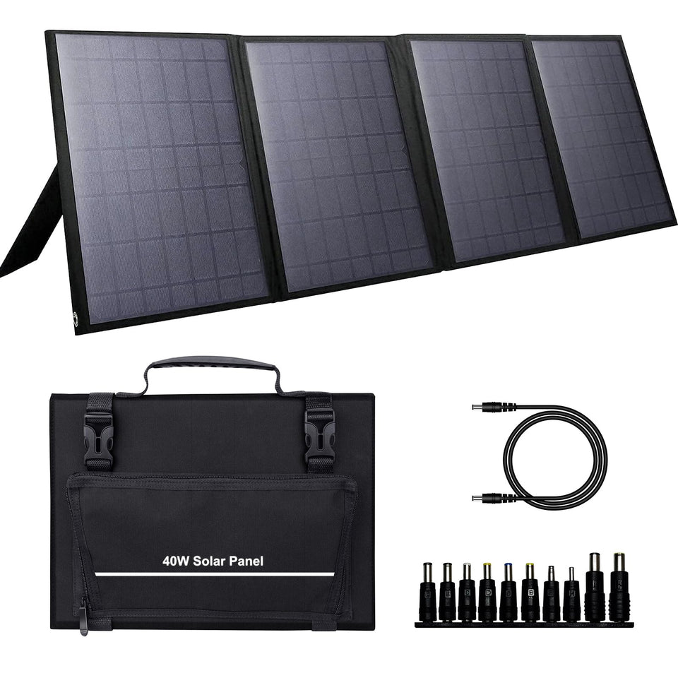 ZeroKor 40W folding solar panel ready for off-grid charging on outdoor trips