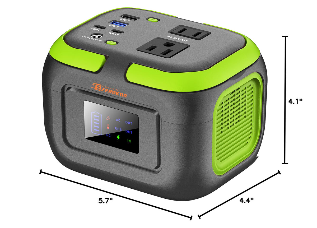 ZeroKor display shows battery level and output status for easy monitoring.