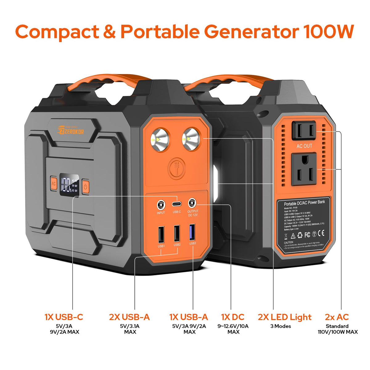 ZeroKor solar recharge compatibility for green energy on outdoor trips