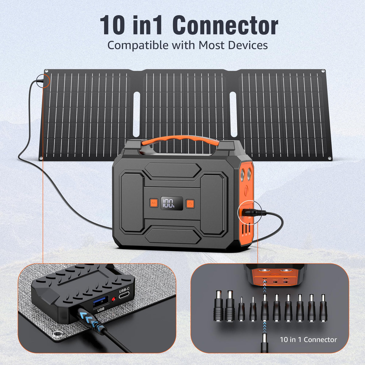 ZeroKor solar panel USB-A output enabling QC3.0 charging