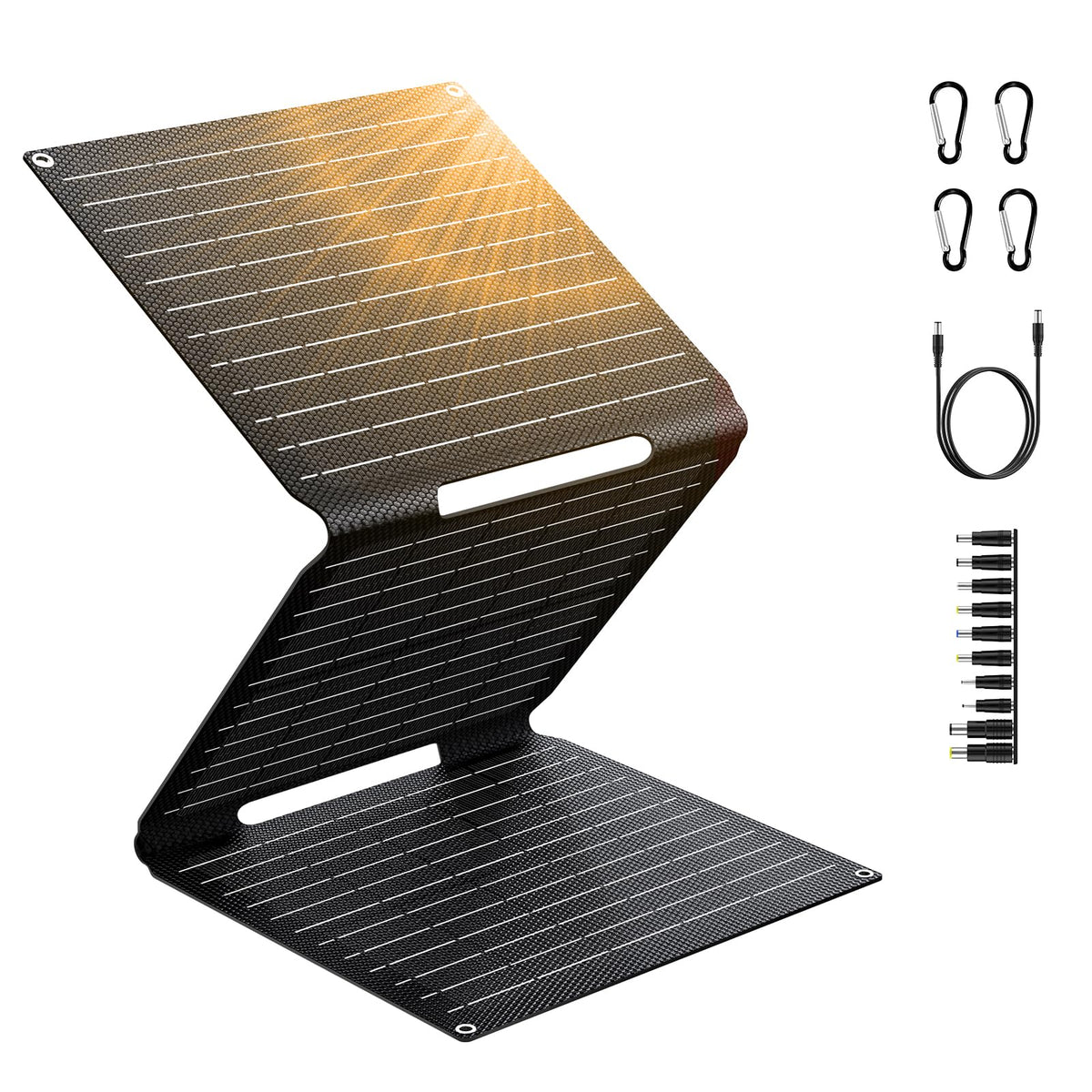ZeroKor travel-ready solar panel ideal for camping and RV trips