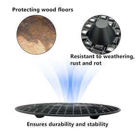 Zeromall deck floor protector raises plants to prevent staining on furniture.