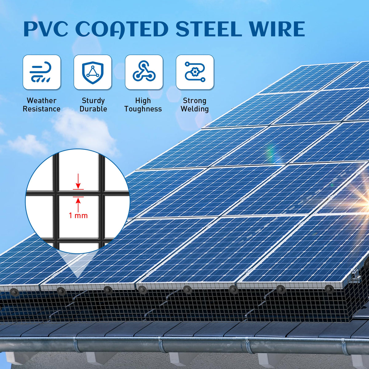 ZeroPone removable PVC-coated pigeon netting keeps critters out with air flow