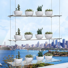 ZerzSemp multifunctional shelves for plants, decor, and kitchen or bathroom storage.