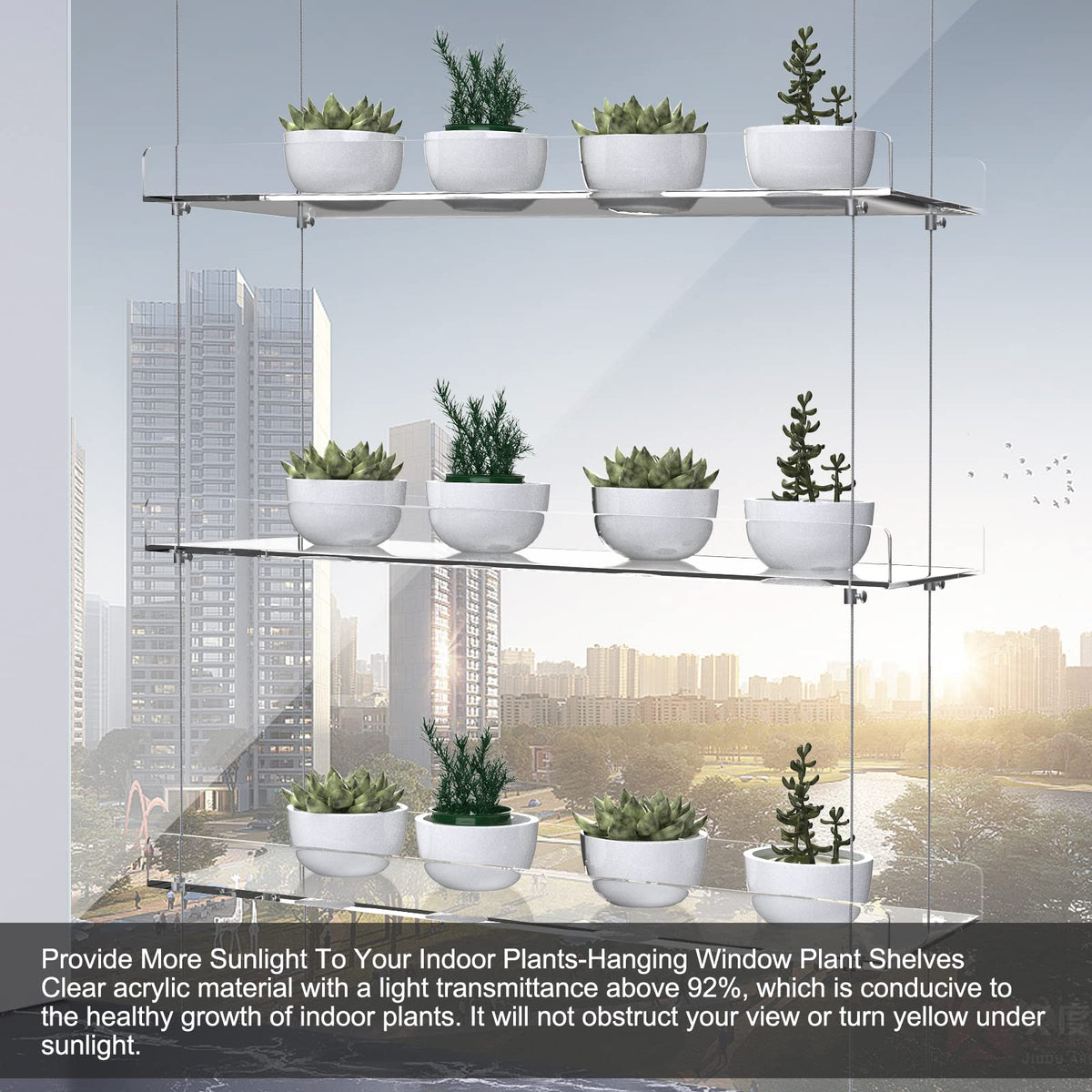ZerzSemp sturdy, space-saving design keeps plants off surfaces and pets away.