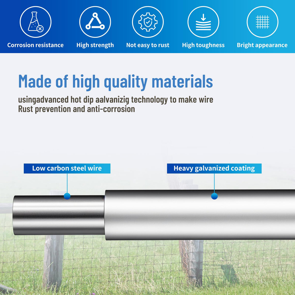 ZESHANGUS galvanized coating provides outdoor durability.