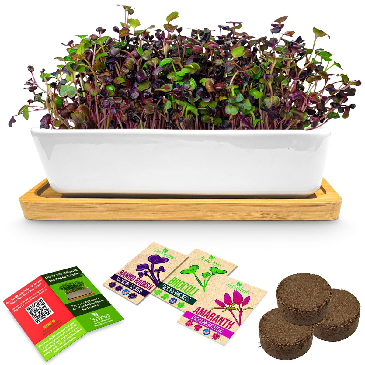ZESTIGREENS kitchen grow kit assembled on counter for easy harvests.