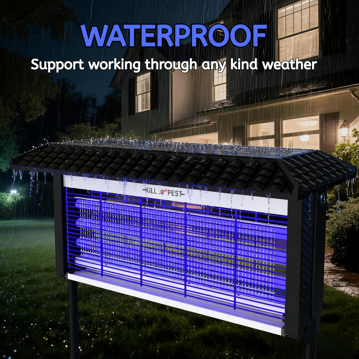 ZETAWALE Solar Bug Zapper ambient light mode provides soft outdoor illumination