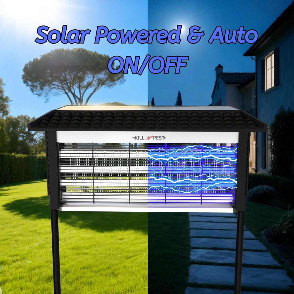 ZETAWALE Solar Bug Zapper hanging chain enables flexible installation