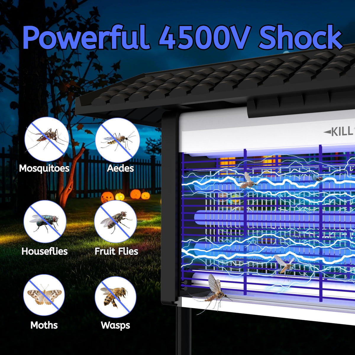 ZETAWALE Solar Bug Zapper grid detail shown for safe outdoor pest control