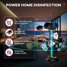 ZETAWALE UV Light Sanitizer in a bedroom for 360° coverage