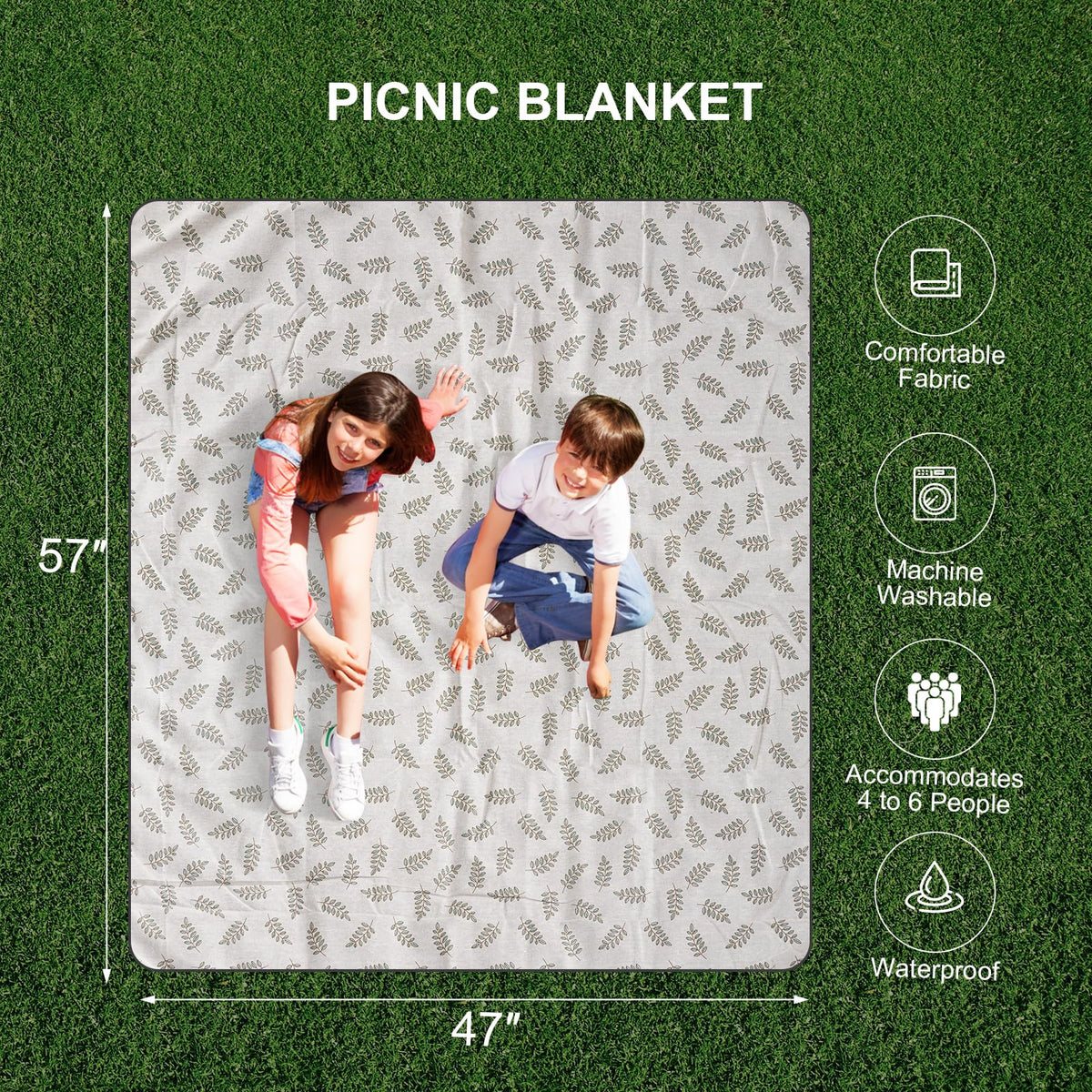 Zettfuly picnic blanket offers soft comfort for sitting outdoors.
