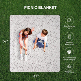 Zettfuly picnic blanket adds comfort on grass or sand.