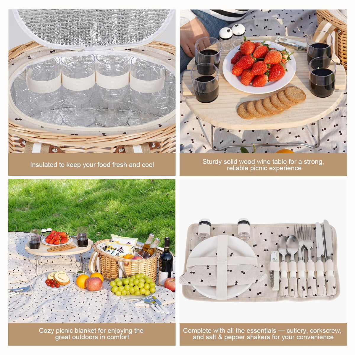 Zettfuly stainless steel utensils are durable for outdoor dining.