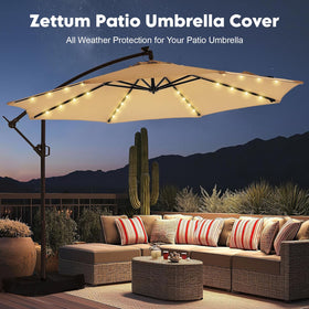 Zettum durable, tear-resistant material provides long-lasting outdoor umbrella protection.