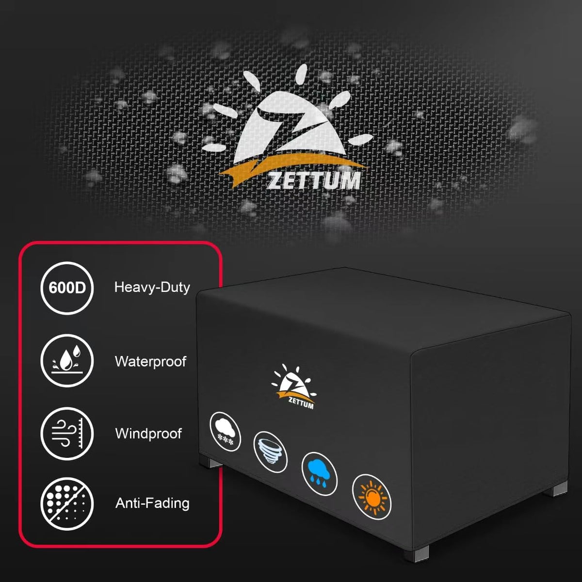 Zettum easy-on-off design for quick setup and removal