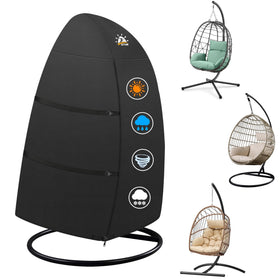 Zettum egg chair cover fitted on a single-seat hanging chair for snug protection.